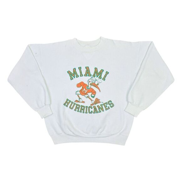 Vintage BIKE University of Miami Hurricanes Crew Neck Sweatshirt - Picture 1 of 10